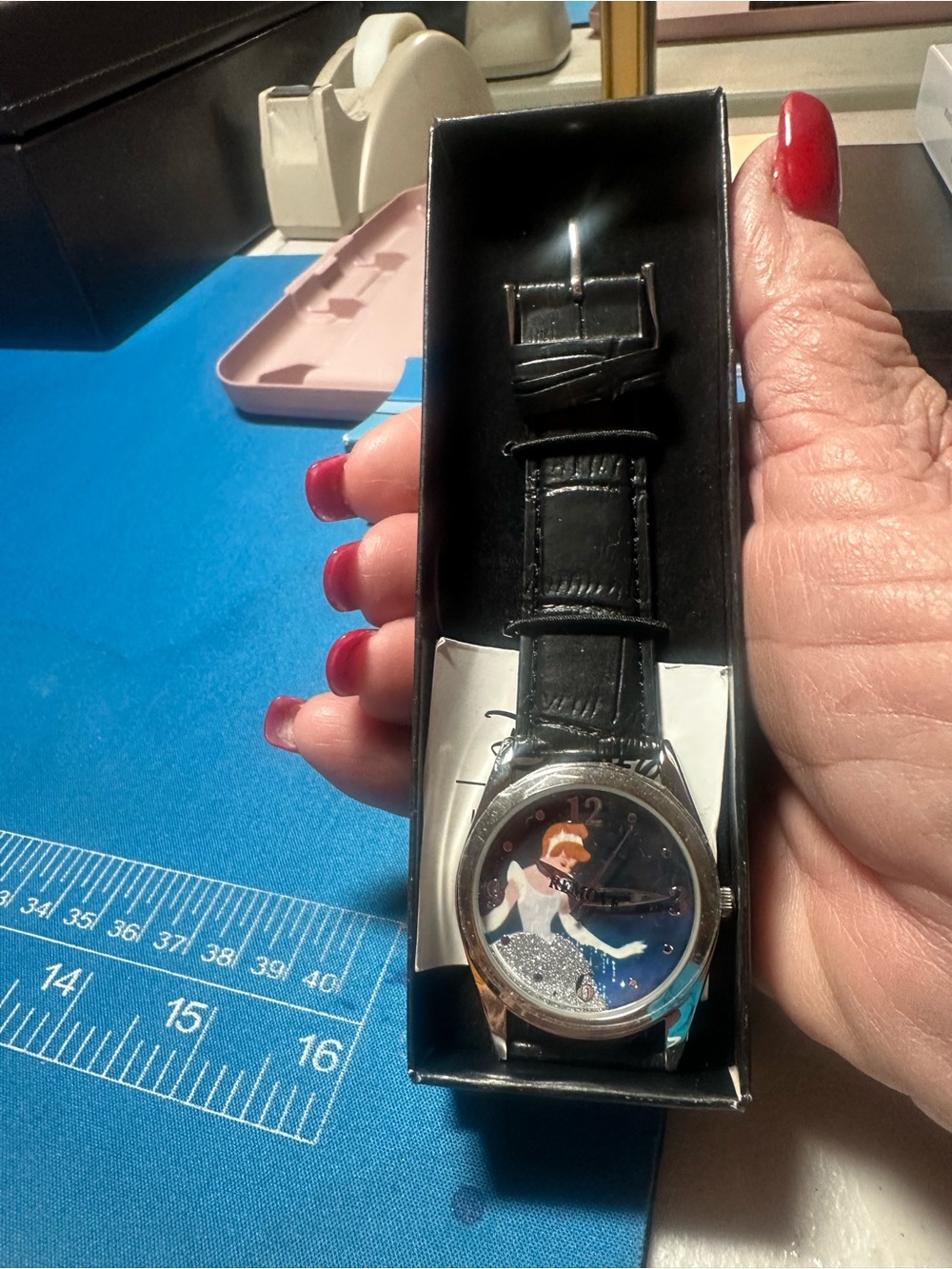 Disney Cinderella Vintage Princess Watch in Blue and Silver - Picture 2 of 3